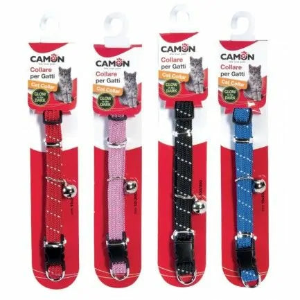 Collier nylon pour chat réfléchissant avec grelot  CAMON
